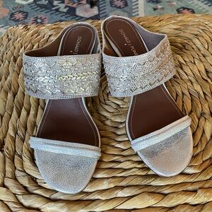 Donald J. Pliner Vic Stitched Metallic Slide Heel